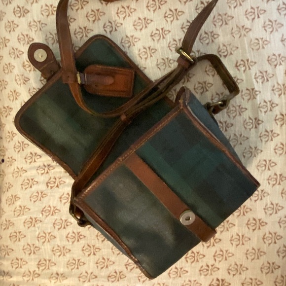 VTG RALPH LAUREN Black Watch Plaid Crossbody Bag - Picture 2 of 8